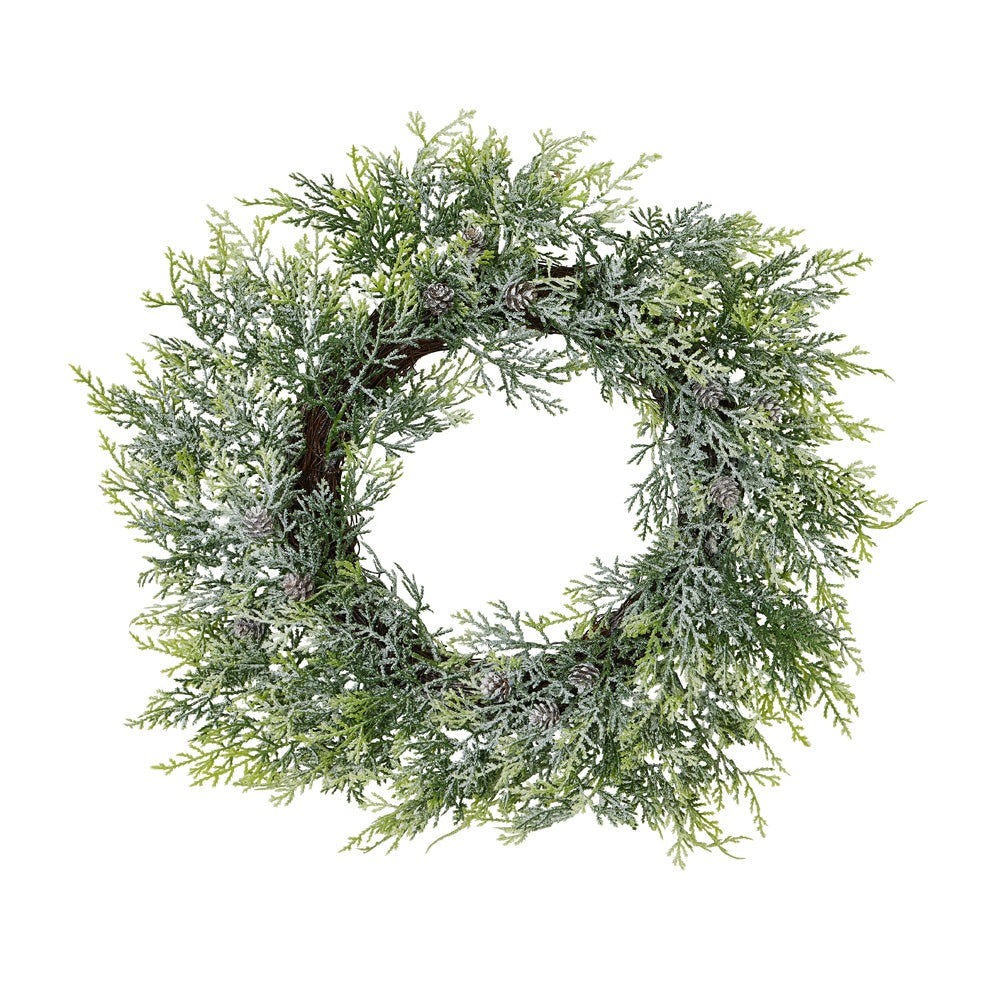 Frosted Pine Wreath with Pinecones Hill 2