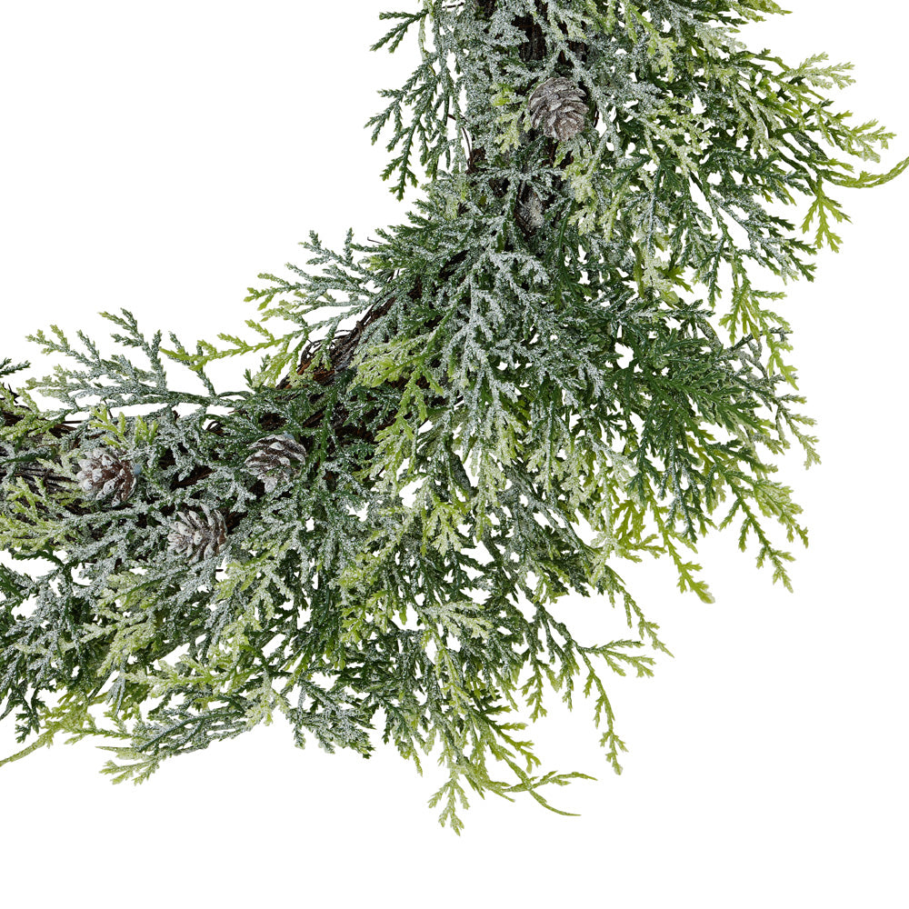 Hill Interiors Frosted Pine Wreath with Pinecones