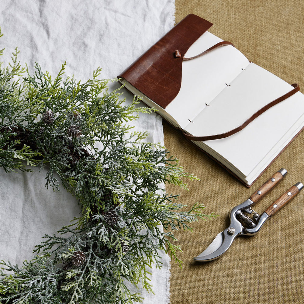 Hill Interiors Frosted Pine Wreath with Pinecones