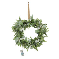 Hill Interiors LED Winter Wreath with Eucalyptus and Lambs Ear