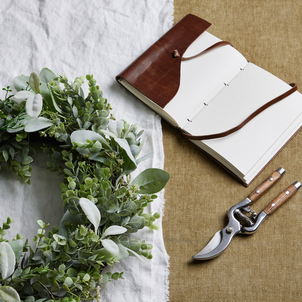 Hill Interiors LED Winter Wreath with Eucalyptus and Lambs Ear