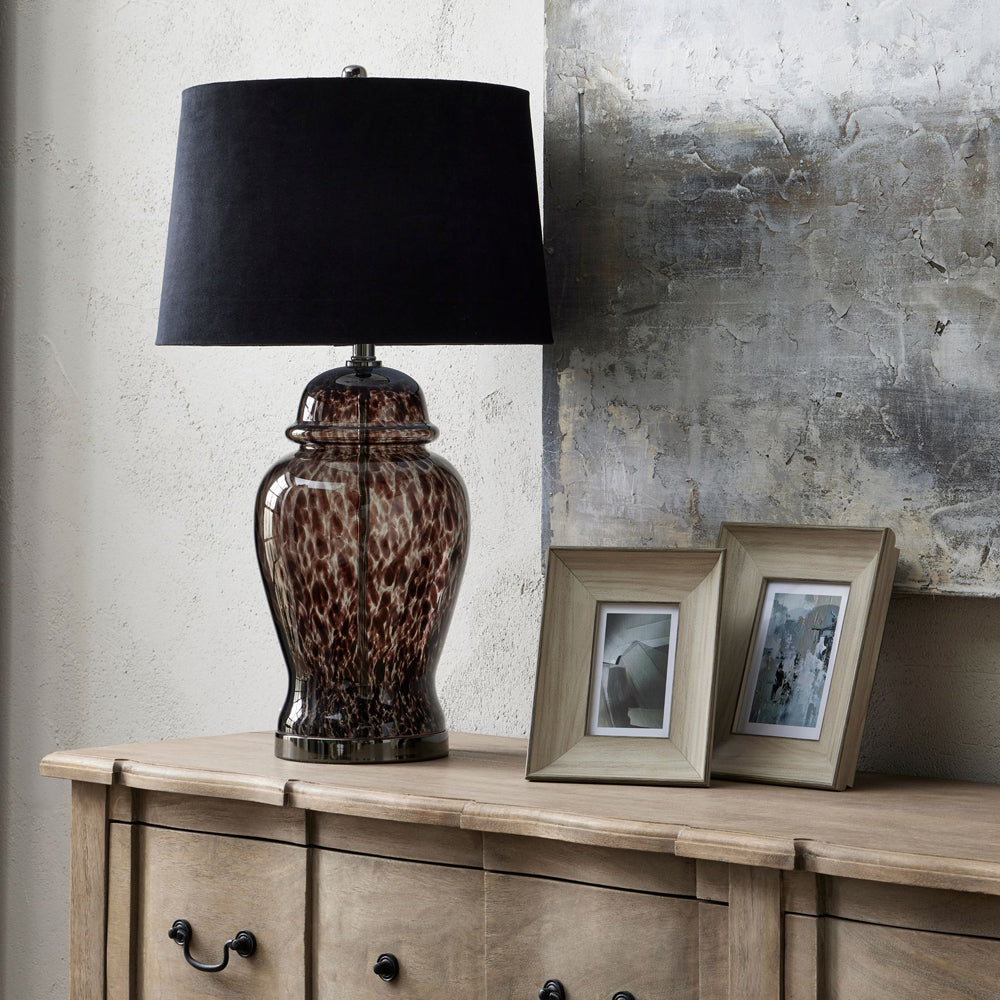 Hill Interiors Black Dapple Acanthus Lamp