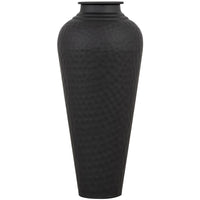 Hill Interiors Matt Black Hammered Vase With Lid