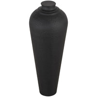 Hill Interiors Matt Black Medium Hammered Vase With Lid