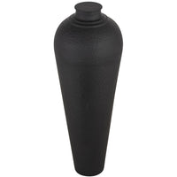 Hill Interiors Matt Black Large Hammered Vase With Lid