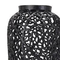 Hill Interiors Black Cast Lattice Large Vase