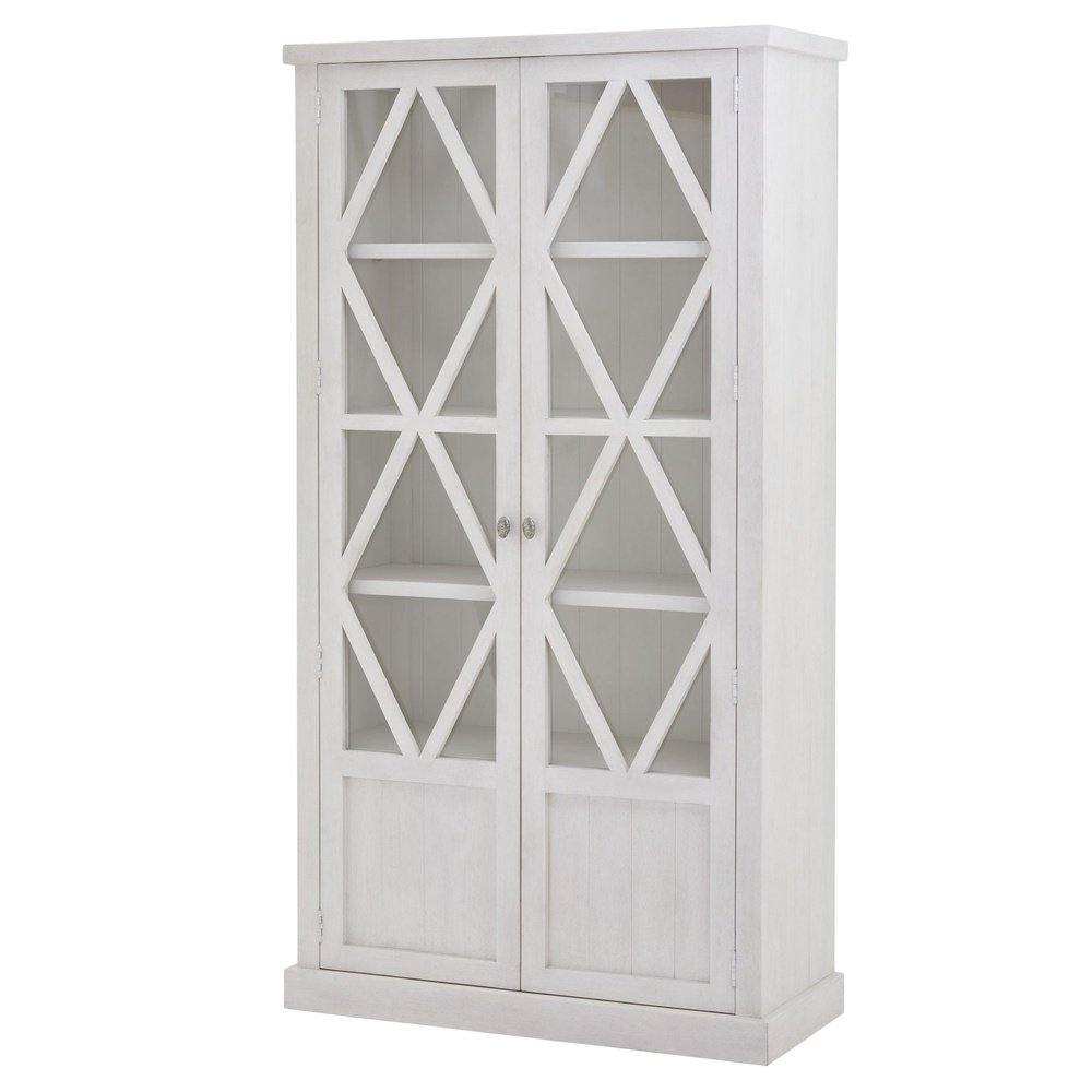  Hill-Hill Interiors Stamford Plank Collection Tall Display Cabinet-White 549 