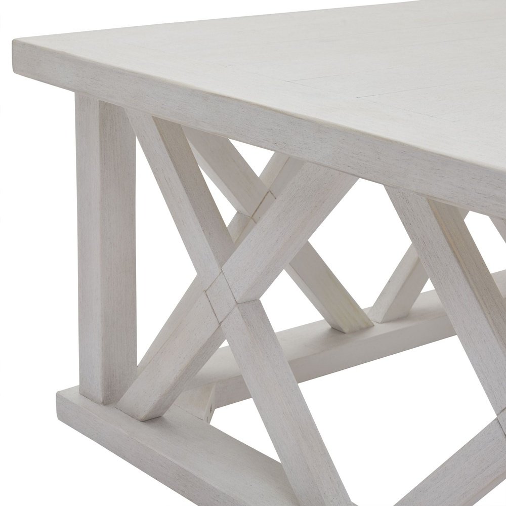  Hill-Hill Interiors Stamford Plank Collection Square Coffee Table-White 789 