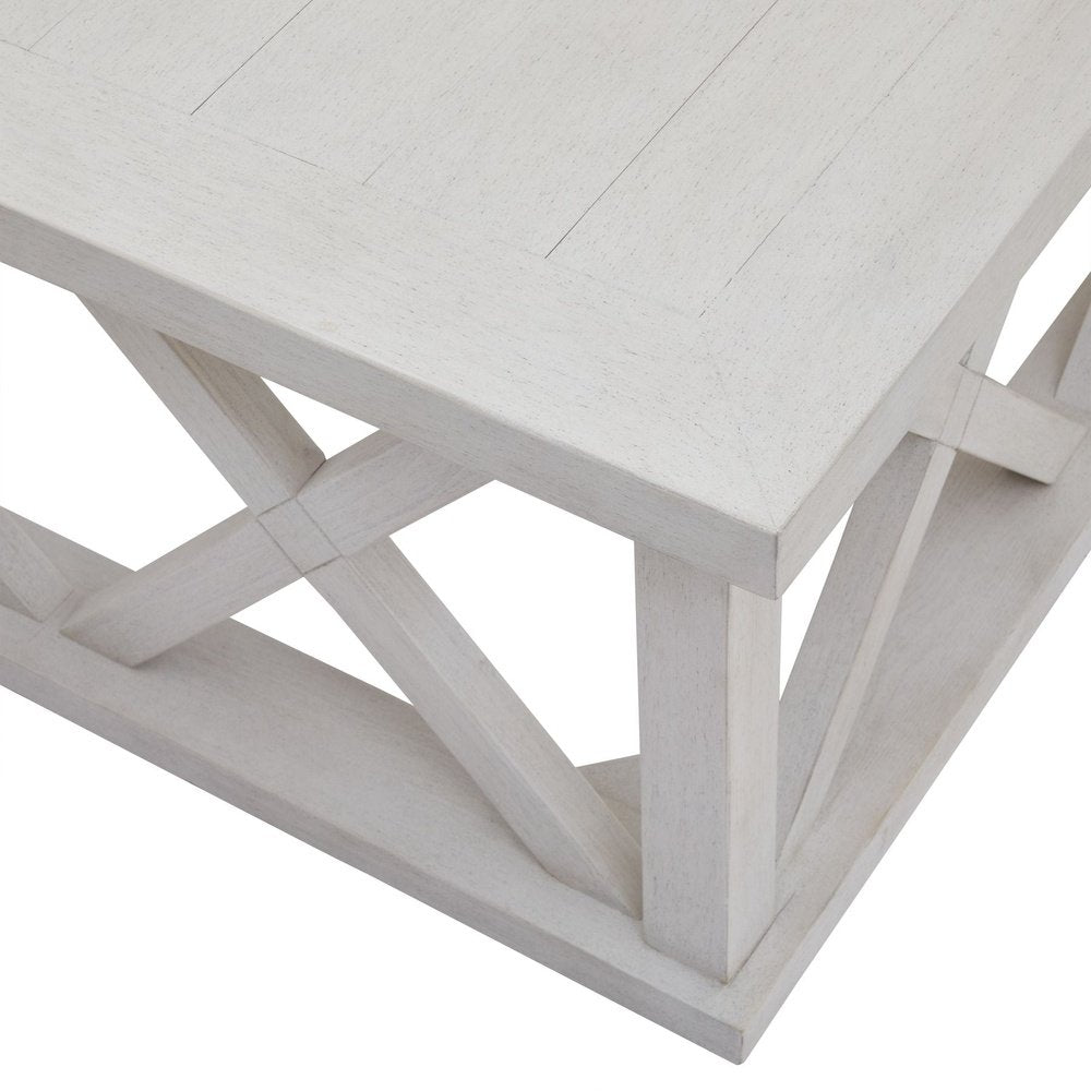  Hill-Hill Interiors Stamford Plank Collection Square Coffee Table-White 861 