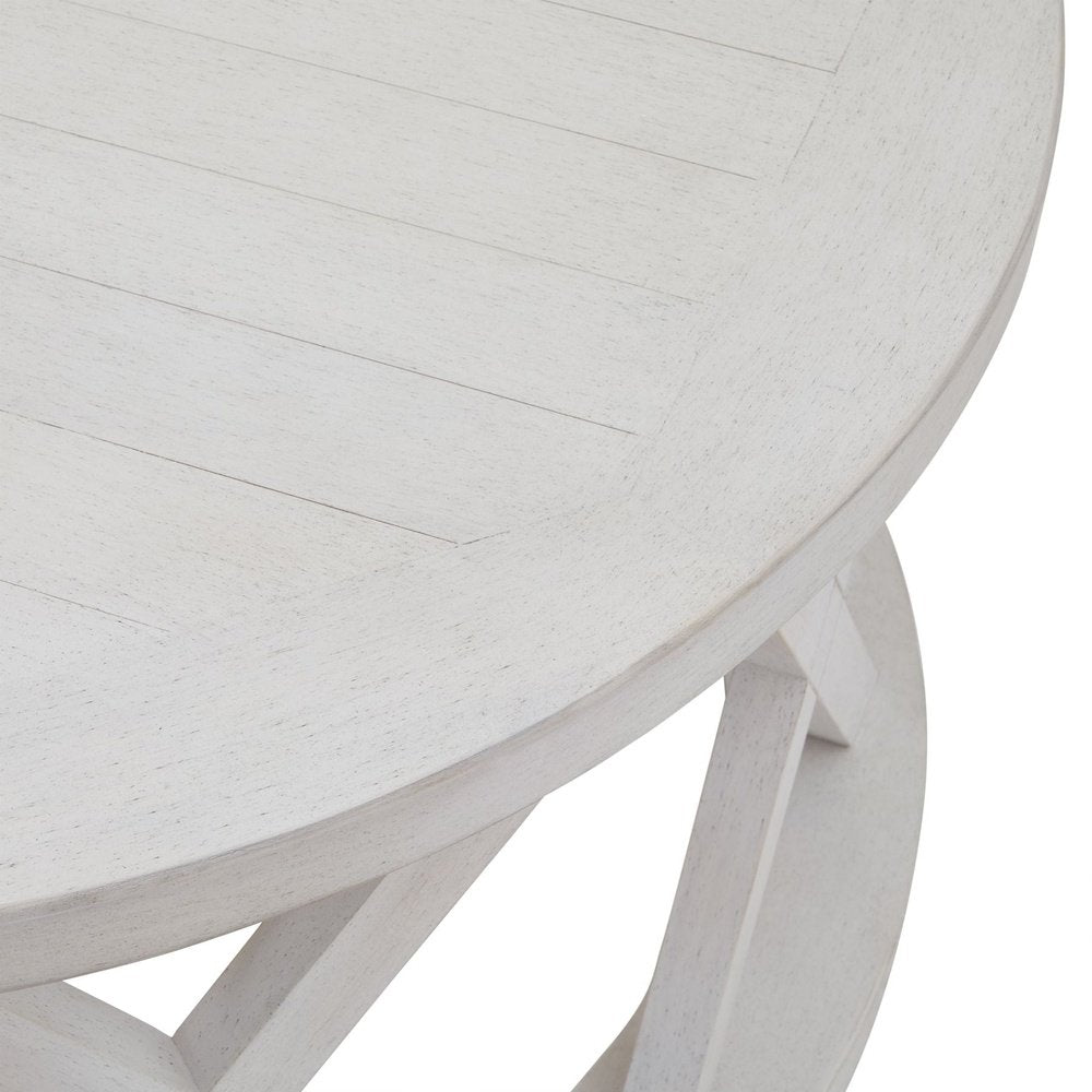  Hill-Hill Interiors Stamford Plank Collection Round Coffee Table-White 269 