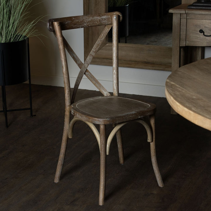 Cross Back Dining Chair - Light Oak Hill 2