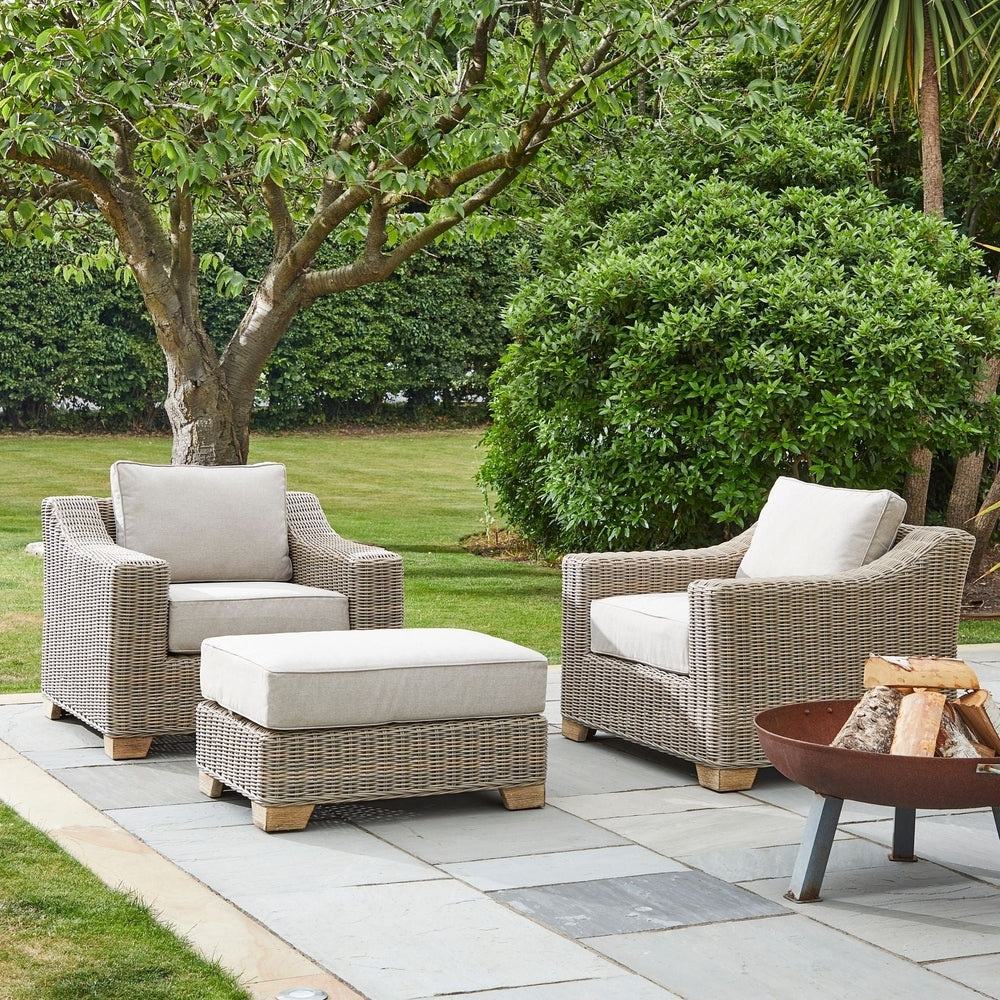 Capri Collection Outdoor Foot Stool - Beige Hill 2