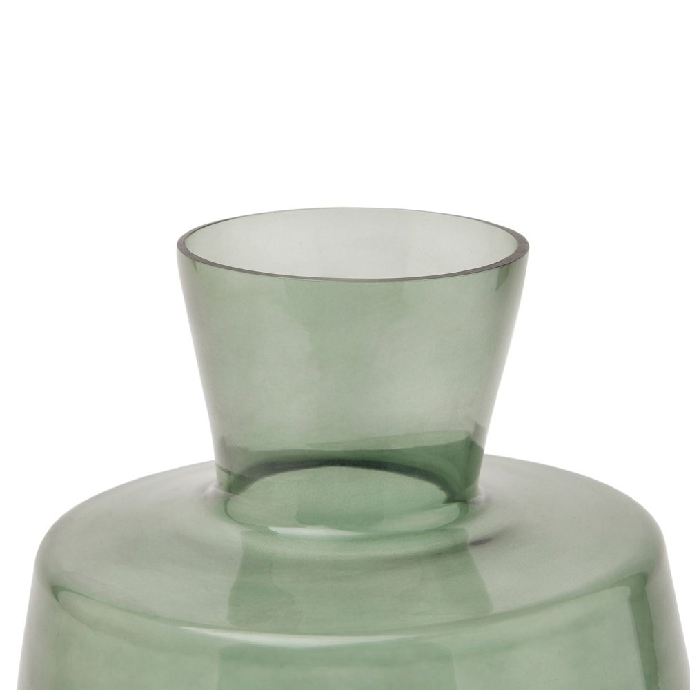 Hill Interiors Smoked Glass Ellipse Vase in Sage