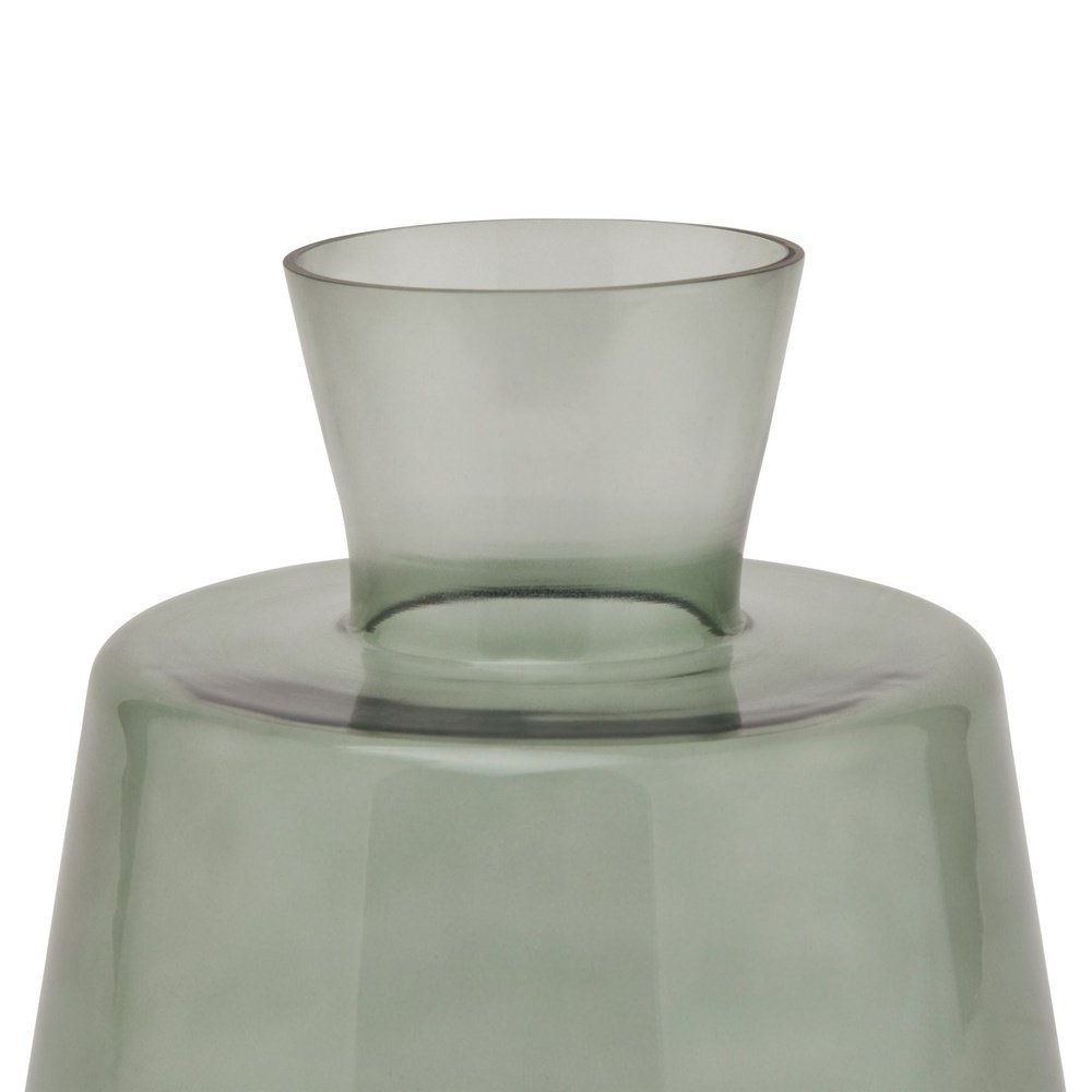  Hill-Hill Interiors Smoked Glass Ellipse Vase in Sage-Green 909 