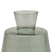 Hill Interiors Smoked Glass Ellipse Vase in Sage