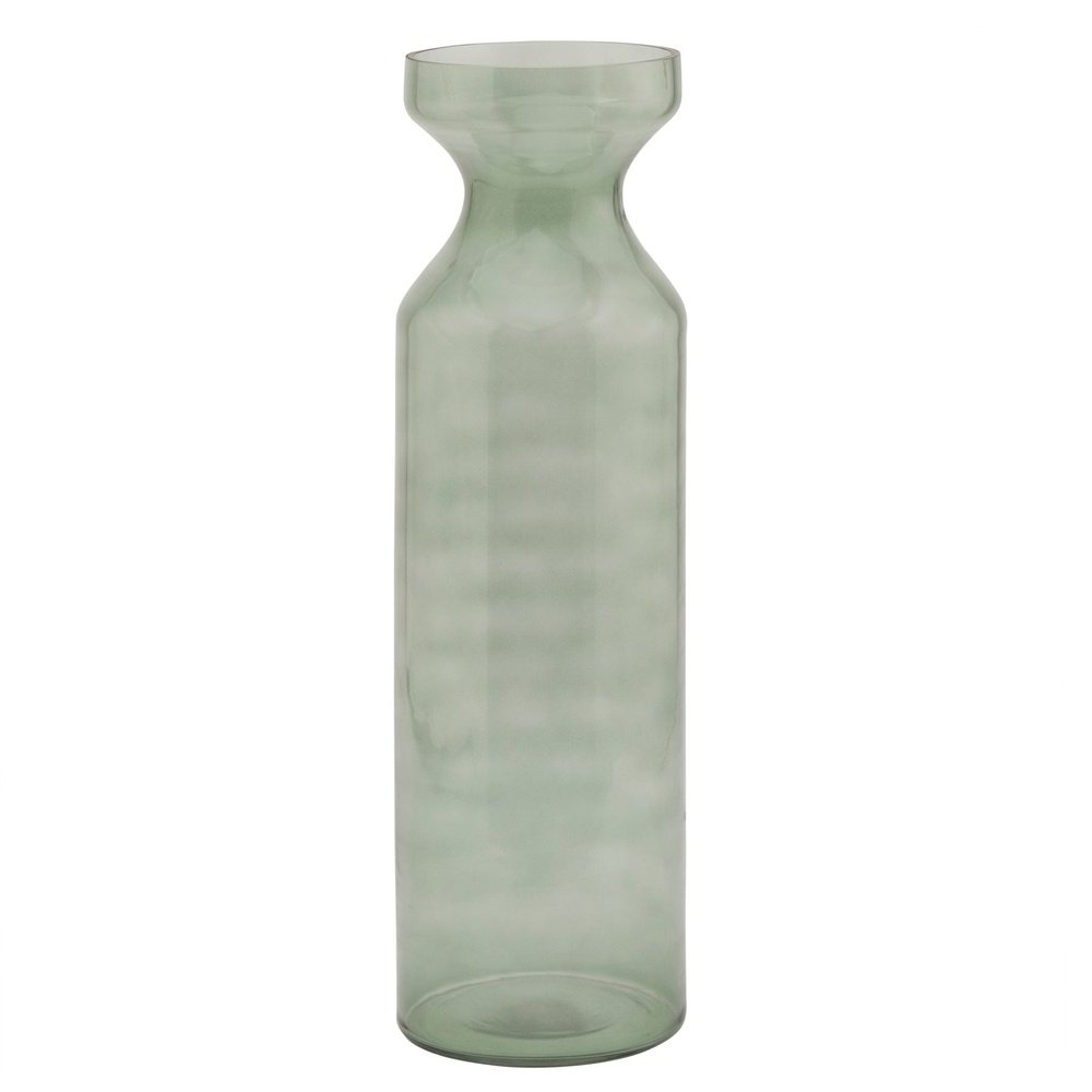  Hill-Hill Interiors Smoked Glass Fluted Vase in Sage-Green 933 