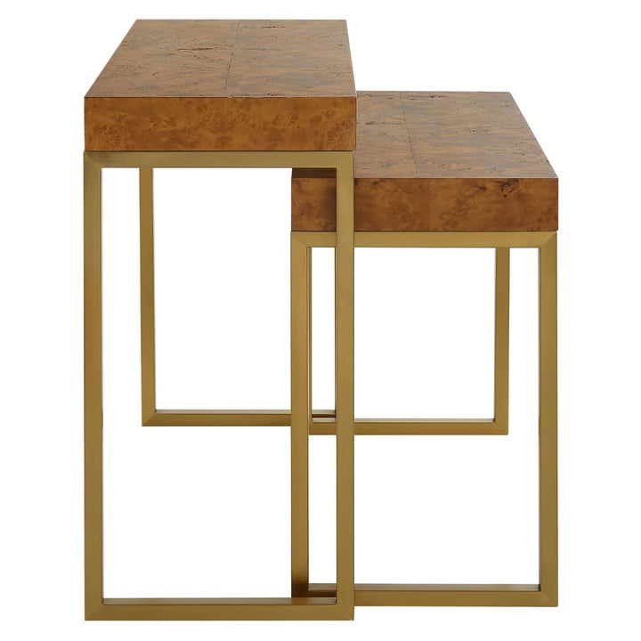 Burl-esque Set of 2 Wooden Nesting Tables