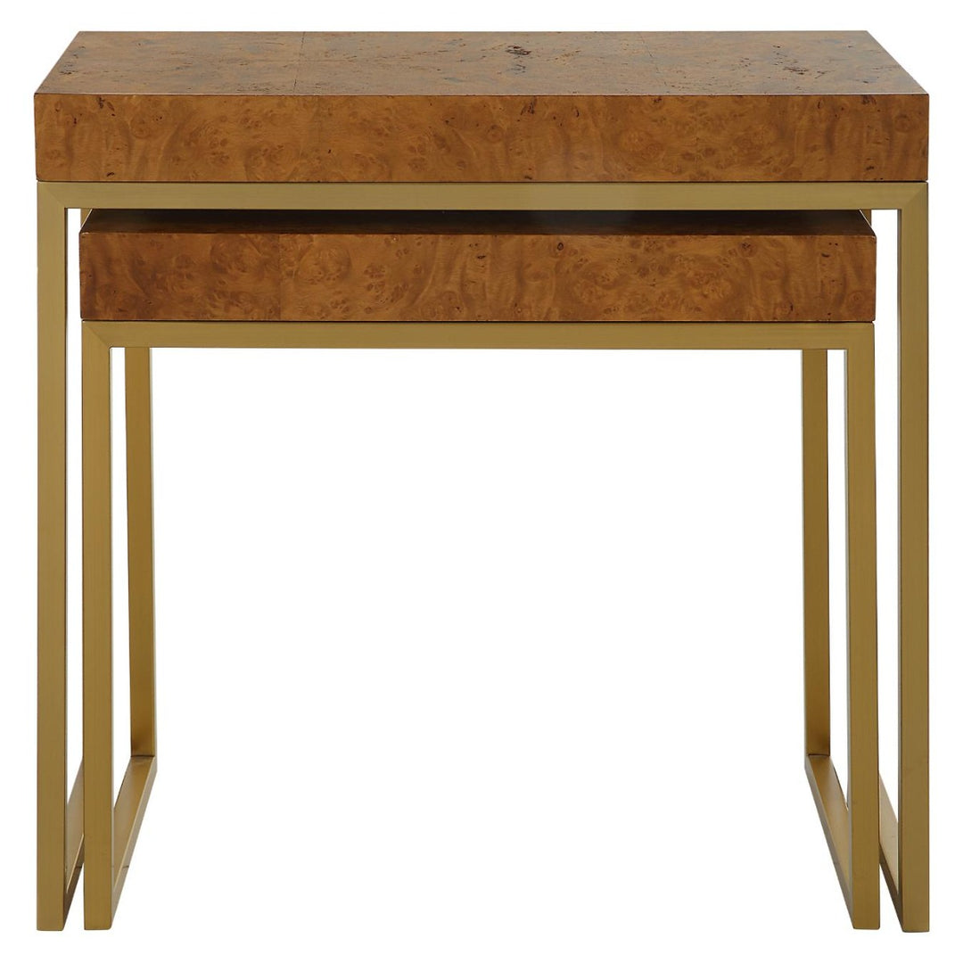 Burl-esque Set of 2 Wooden Nesting Tables