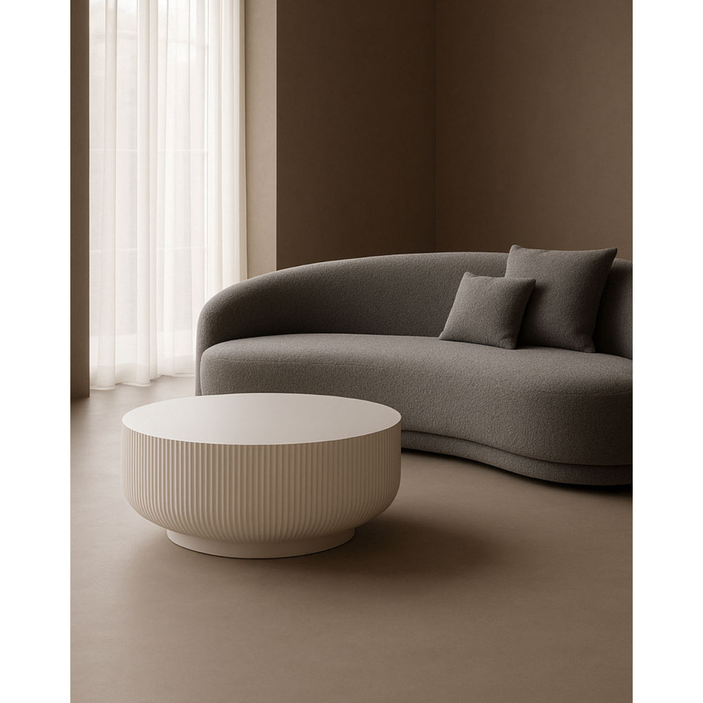 Ridge Round Coffee Table - White Tommy Franks 2
