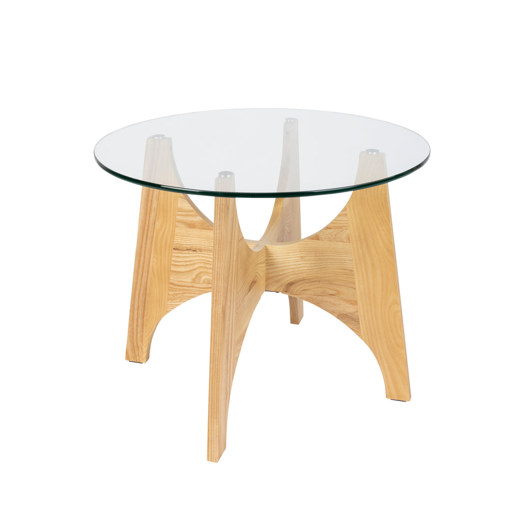 Kobe Round Coffee Table - Natural & Glass Zuiver 1