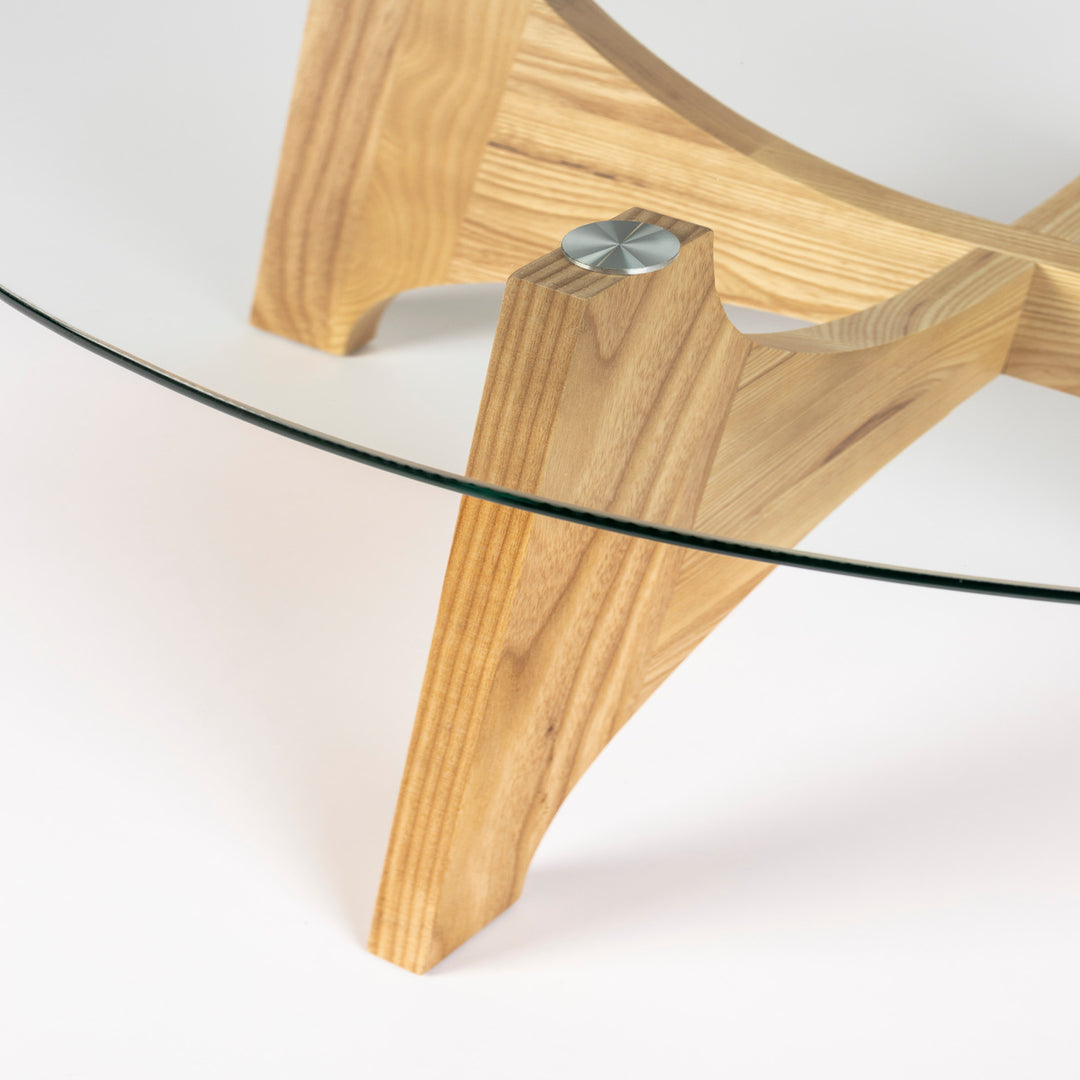 Kobe Round Coffee Table - Natural & Glass Zuiver 2