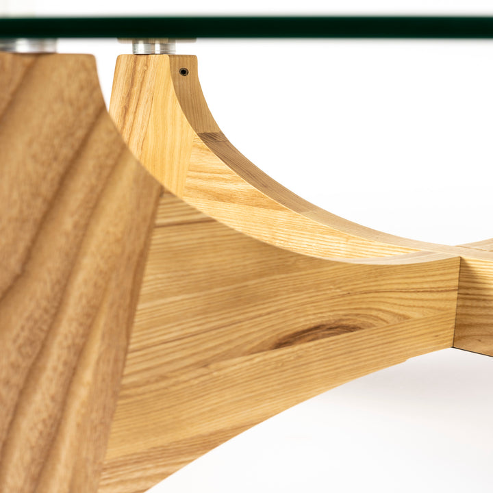 Kobe Round Coffee Table - Natural & Glass Zuiver 4