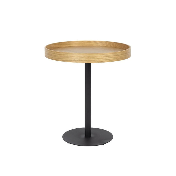 Yuri Round Side Table - Oak & Black Zuiver 1