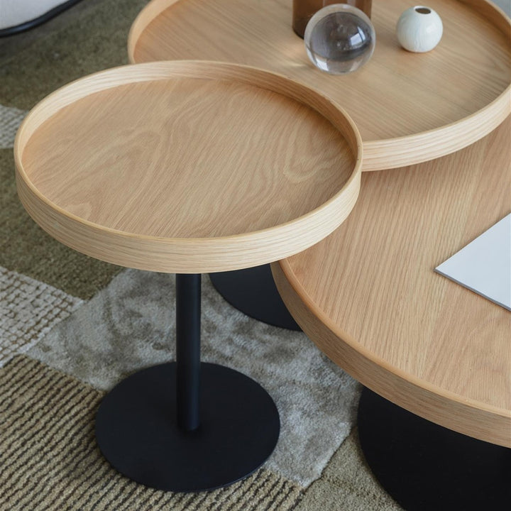Yuri Round Side Table - Oak & Black Zuiver 8