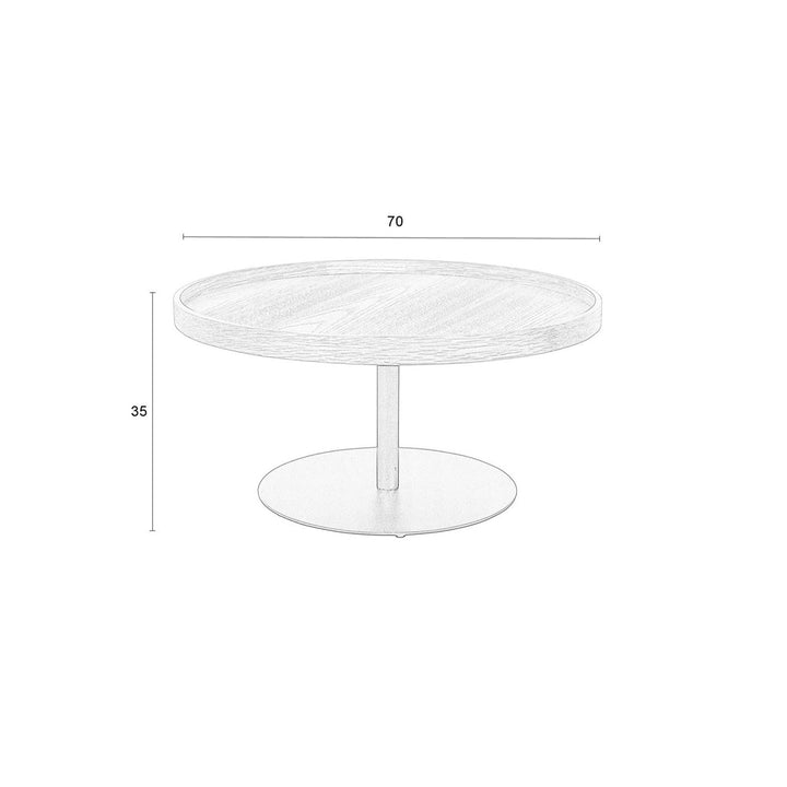 Yuri Round Side Table - Oak & Black Zuiver 13