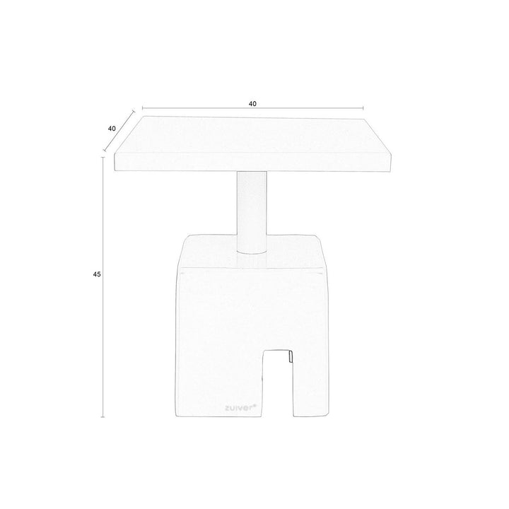 Chubby Square Side Table - Stone Green Zuiver 8