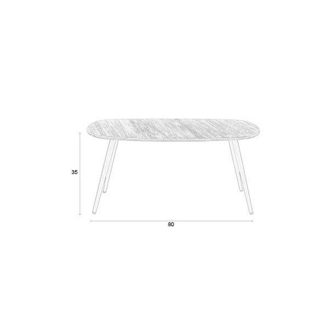 Gualdo Oval Coffee Table - Brown & Black Zuiver 8