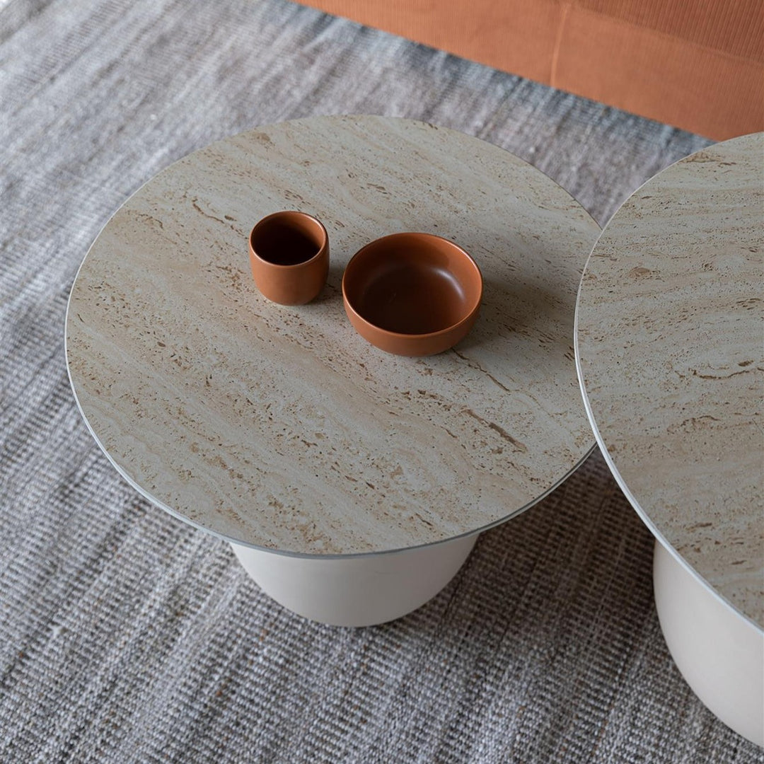Karula Low Round Side Table - Beige Zuiver 2
