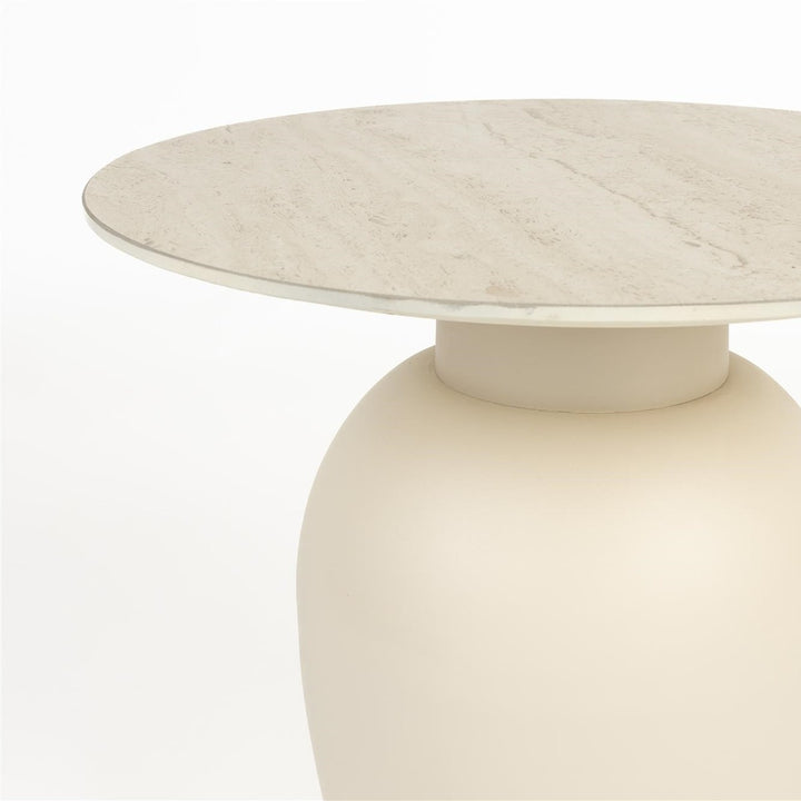 Karula Low Round Side Table - Beige Zuiver 4