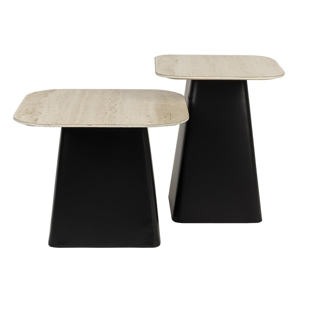 Baru Set of 2 Square Side Tables - Black & Beige Zuiver 1