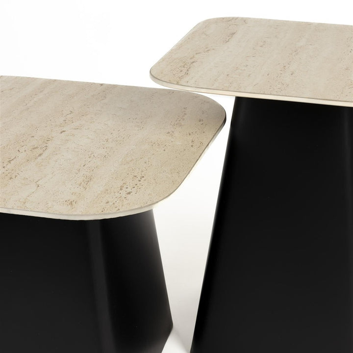 Baru Set of 2 Square Side Tables - Black & Beige Zuiver 2