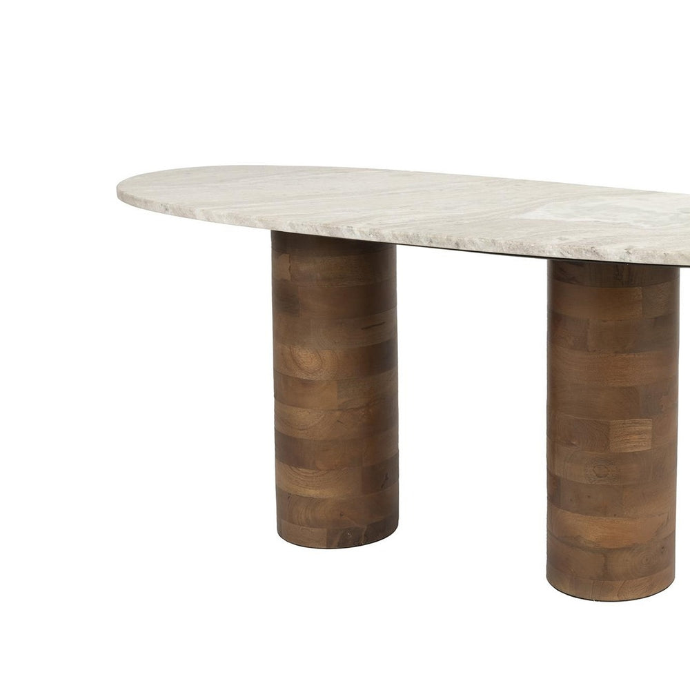 Kouk Oval Coffee Table - Marble & Mango Wood Zuiver 2