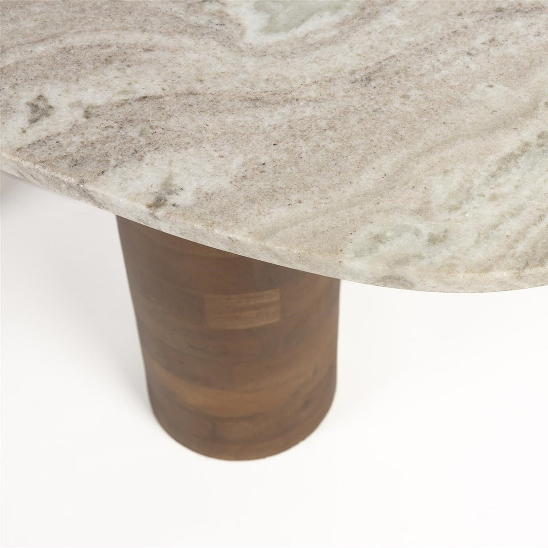 Kouk Oval Coffee Table - Marble & Mango Wood Zuiver 3