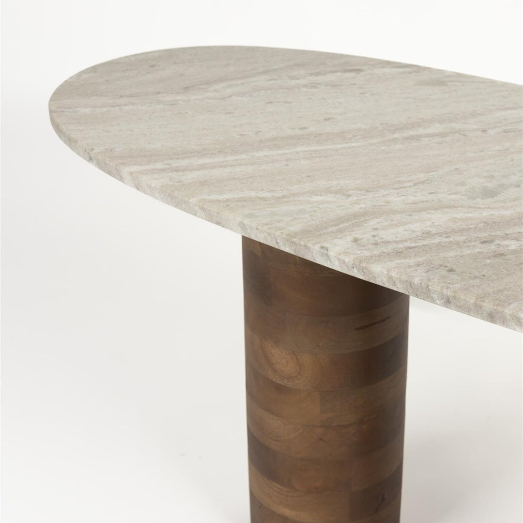 Kouk Oval Coffee Table - Marble & Mango Wood Zuiver 4