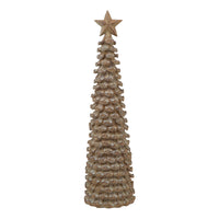 Hill Interiors Beige Cedar Tree Ornament with Star - Large