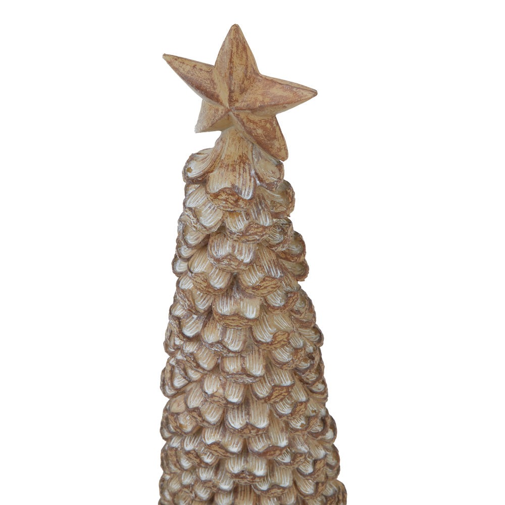 Hill Interiors Beige Cedar Tree Ornament with Star - Large