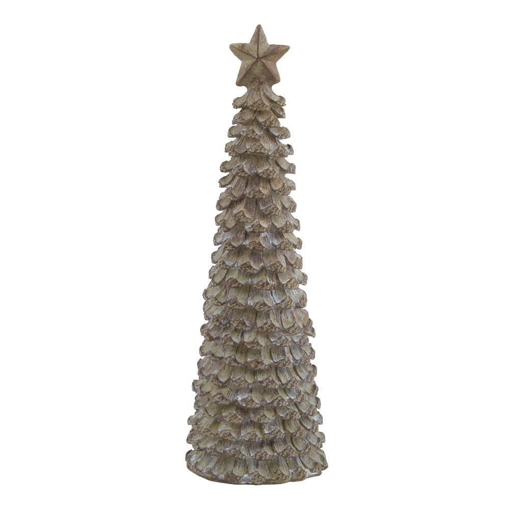 Hill Interiors Beige Cedar Tree Ornament with Star - Medium