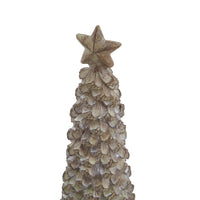 Hill Interiors Beige Cedar Tree Ornament with Star - Medium