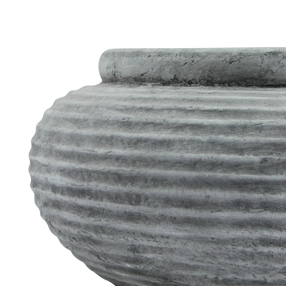 Hill Interiors Athena Round Ribbed Planter