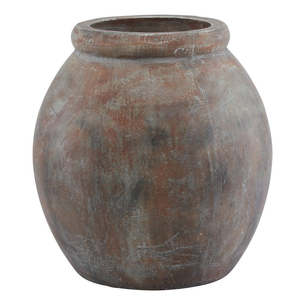 Hill Interiors Siena Brown Jar Shaped Planter