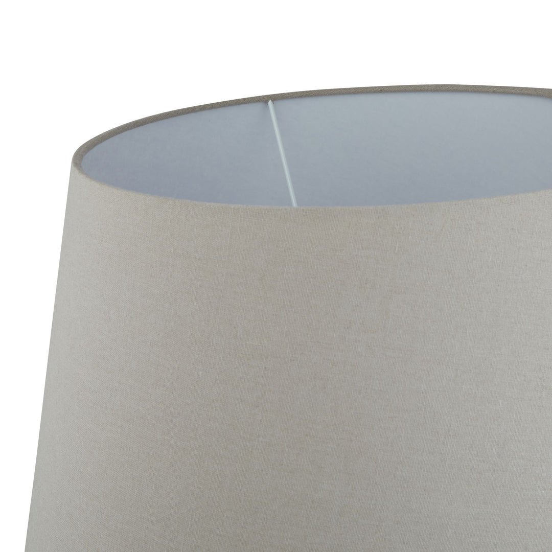 Siena Brown Round Table Lamp with Linen Shade - Grey Hill 3
