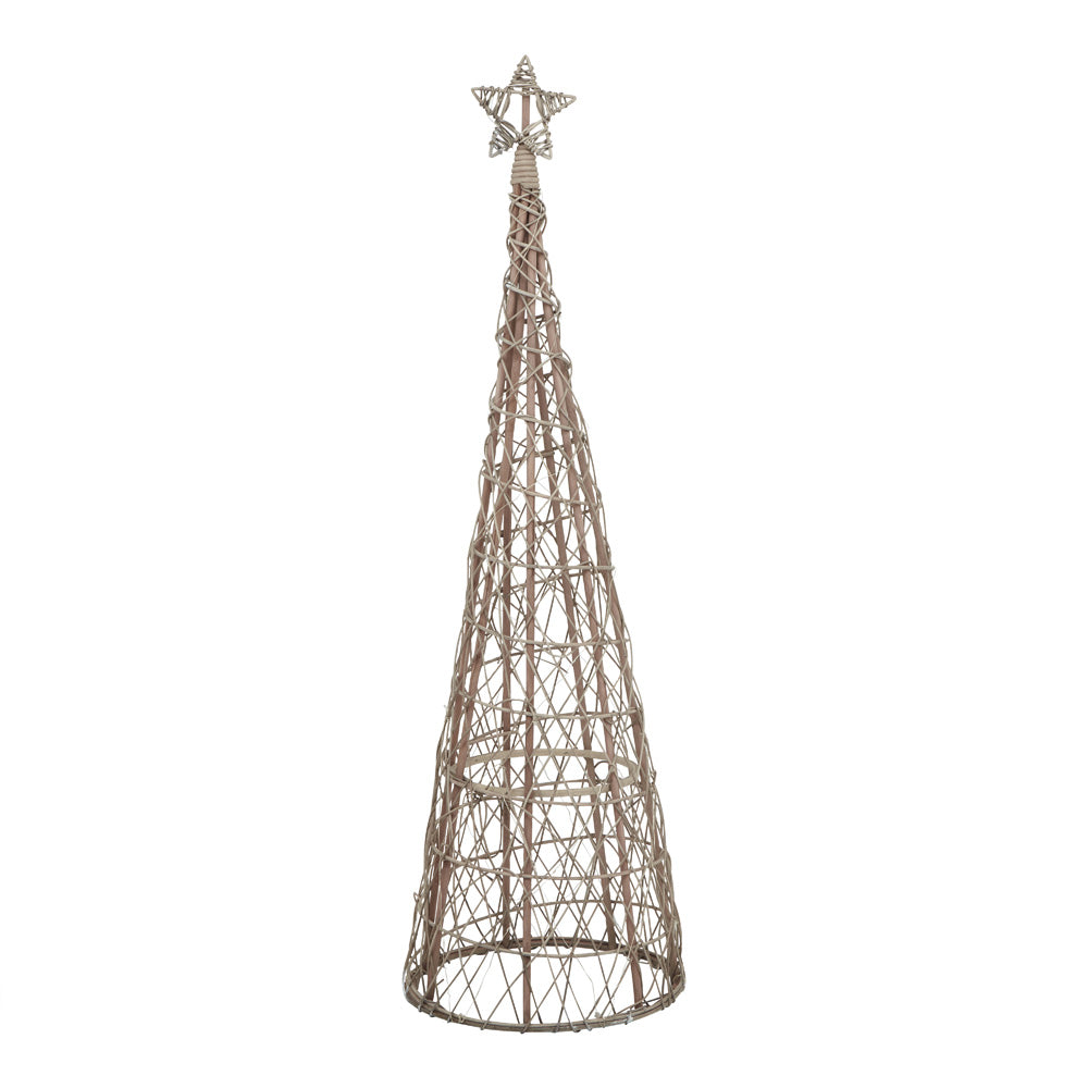 Hill Interiors LED Wicker Christmas Tree With Star - Large