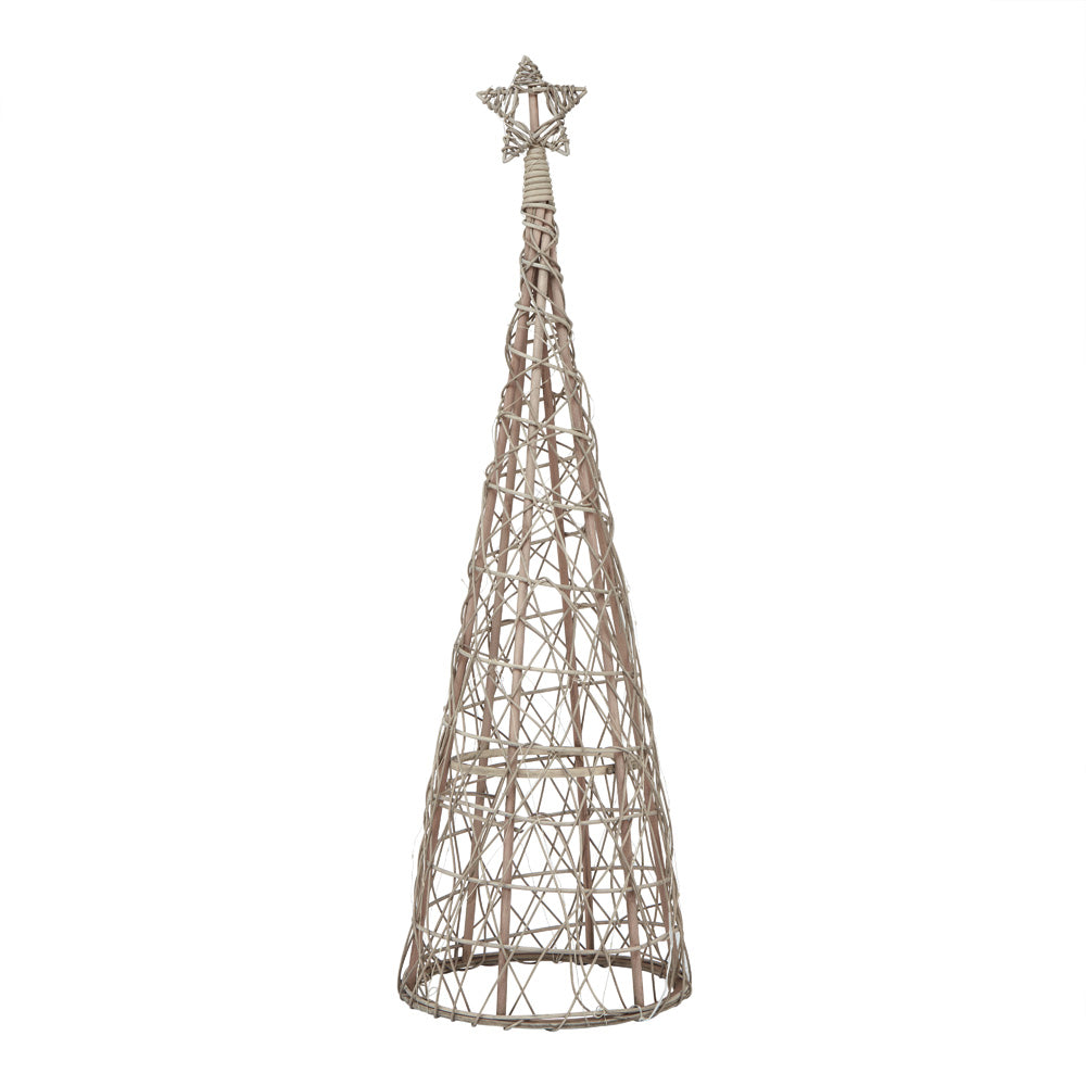 Hill Interiors LED Wicker Christmas Tree With Star - Medium