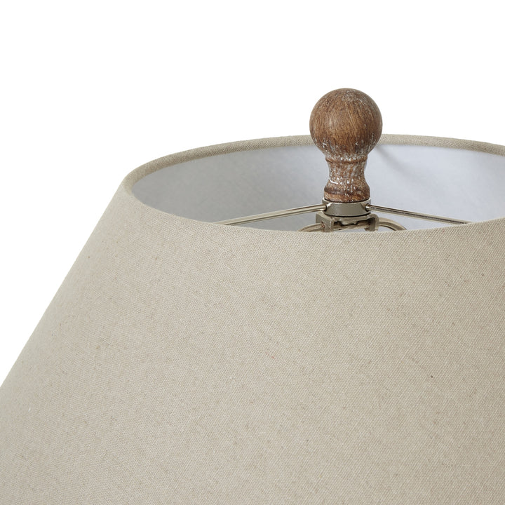 Saturn Table Lamp with Linen Shade - Brown Hill 2