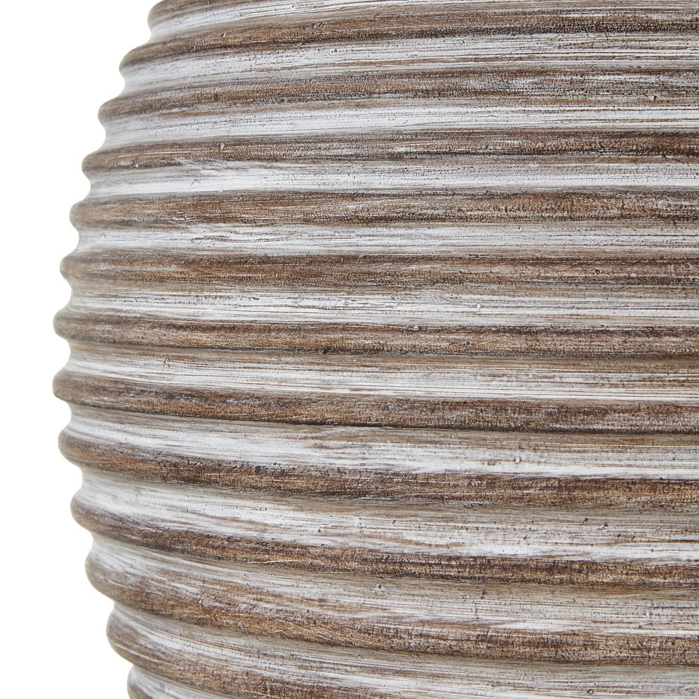 Saturn Table Lamp with Linen Shade - Brown Hill 3