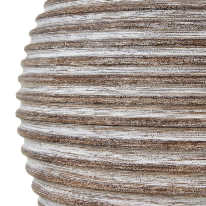 Saturn Table Lamp with Linen Shade - Brown Hill 3